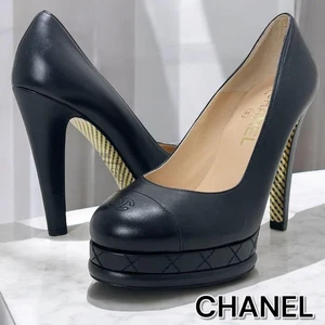 CHANEL Chanel Pumps High Heels Größe 36 1/2 G28461 schwarz Matelasse Coco Mark - Bild 1 von 12