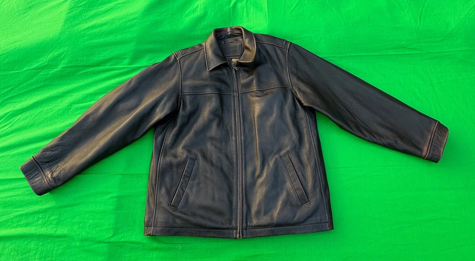 Винтажная мужская коричневая кожаная куртка Sonoma размер L. - Изображение 1 из 4