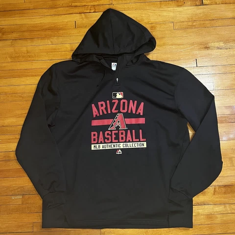 MLB ARIZONA DIAMONDBACKS Baseball MAJESTIC XL Sweatshirt Hoodie Black Cover