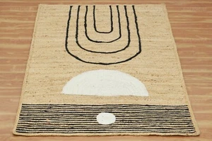 Handmade Natürliche Jute Geflochten Beige Teppich 100% Läufer Rustikal Optik - Bild 1 von 17