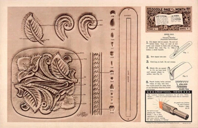 Leather Craft Doodle Pattern     Zipper Bag - Image 1 of 2