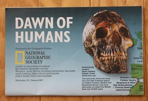 Mapa de National Geographic febrero 1997; El amanecer de los humanos; buscando nuestros orígenes - Imagen 1 de 3