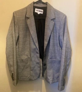 Large Steve Madden Women’s houndstooth blazer black and white - Picture 1 of 5