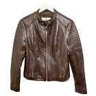 Vintage Wilsons Leather brown cafe racer buttery soft leather zip up moto jacket