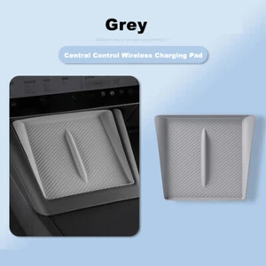 Gray Center Console Wireless Charging Silicone Mat Pad for Tesla Model 3 2024 - Picture 1 of 7