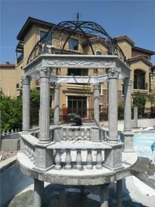 10' HAND CARVED GRANITE ESTATE EUROPEAN DESIGN INDOOR OR OUTDOOR GAZEBO = JP76 - Picture 1 of 1