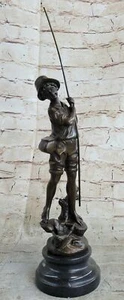Estatua de jardín de pesca de niño interior/exterior a la venta hogar oficina obras de arte sin precio base - Imagen 1 de 10