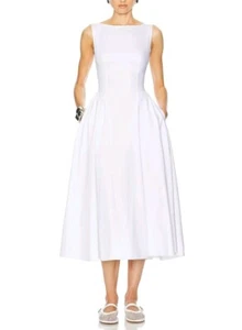 NWT HELSA Stretch Cotton Sateen Dress Black Size L $275 - Picture 1 of 8