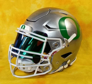Oregon Ducks custom fullsize Riddell speed Flex Lg football helmet silver - Picture 1 of 8