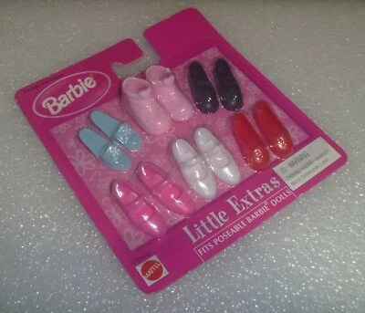 Barbie Zapatos Mattel "Pequeños Extras" Muñeca Posable Pie Plano Antiguo 67036-86 Foto 1 de 4
