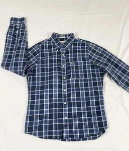 Camicia Abercrombie And Fitch Muscle uomo blu a quadri manica lunga con bottoni taglia L - Foto 1 di 10
