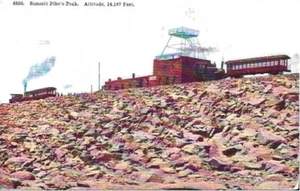 Pike's Peak Summit Postcard - Postally Used - Picture 1 of 2