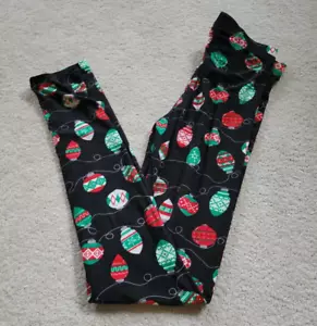 NEW Derek Heart Juniors Holiday Christmas Ornaments Leggings Sz M S Read measure - Picture 1 of 5