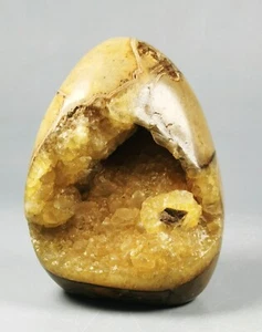 Polierter DRACHE SEPTARIER Calcit GEODE KUGEL Aufsteller Madagaskar - Bild 1 von 12
