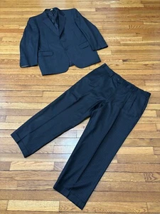 Jos A Bank Anzug Herren 44R Blazer Sakko 39x28 Anzughose schwarz Wolle grau gestreift - Bild 1 von 15