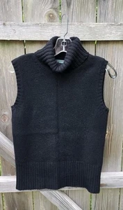 Lauren Ralph Lauren 100% Kaschmir Schwarz Rollkragen Ärmellos Pullover Gr. L 90S - Bild 1 von 13