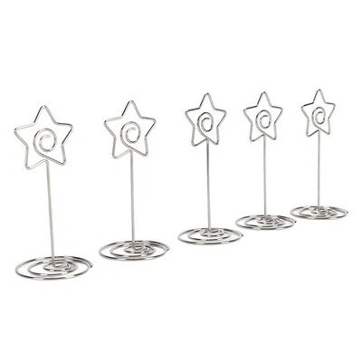 Tischnummernhalter 20pcs Silver Star Stand Spiral Base Desktop Memo Clip Für - Bild 1 von 4