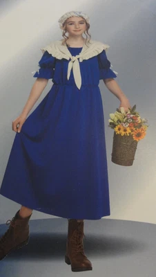 NUEVO KIT DISFRAZ DAMA PUEBLO COLONIAL HÉROES MEDIANO NIÑOS EN HISTORIA CALIFORNIA C Foto 1 de 4