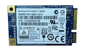SanDisk X110 SD6SF1M-128G 128GB 1.8" mSATA Solid State Drive - Picture 1 of 2