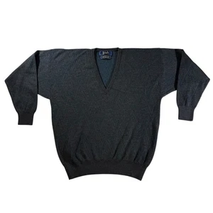 Vintage Pringle Lambs Wool Scotland V-Neck Herren Pullover Gr. XL grau - Bild 1 von 6
