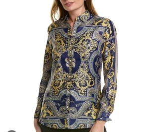 J.Mclaughlin Denver Silk-Blend Blouse Women's Sz XS Quite Luxury Capsule Staple - Picture 1 of 8