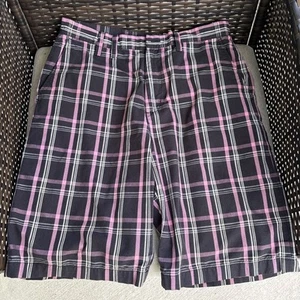 Quicksilver Vintage 2000s Y2K Plaid Embroidered Surf Skate Streetwear Shorts 33 - Picture 1 of 16