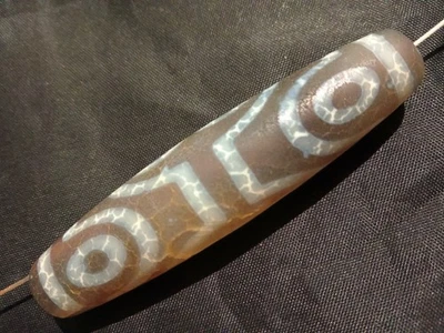 Gran Raro Dragón Tibetano Vena Natural Antiguo Ágata Dzi *8 Ojos* Cuentas OO035 Foto 1 de 4