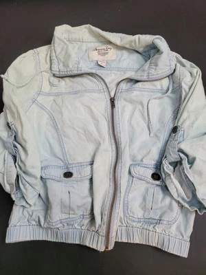 Chaqueta utilitaria American Rag Cie para mujer azul con cremallera grande Foto 1 de 4