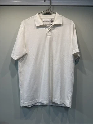 men’s size medium concepts by claiborne collared shirt white cotton blend - Image 1 of 4