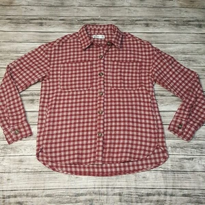 Camisa Hollister Talla XS Mujer Chaqueta de Franela Grande Borgoña Botón a Cuadros - Imagen 1 de 7