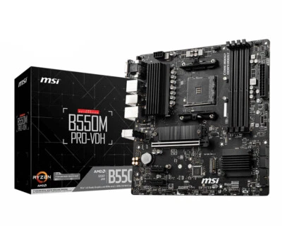 MSI B550M PRO-VDH motherboard AMD B550 AM4 Micro ATX DDR4-SDRAM Motherboard - Imagen 1 de 4