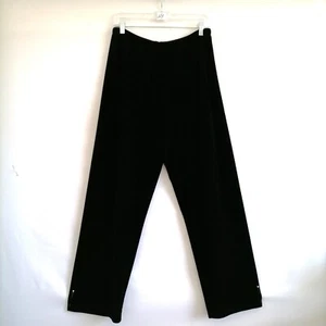 Design By Chico's Womens Black High Rise Flat Front Wide Leg Pants Size 2 US L - Picture 1 of 6
