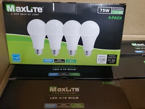 288 Maxlite LED Light Bulbs 11w Replace 75w Daylight 5000k NON-DIMMABLE A19 E26 - Picture 1 of 5
