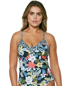 Jessica Simpson Women's Mix & Match Floral Mandarin Tankini Top Swimwear Size M - Picture 1 of 2