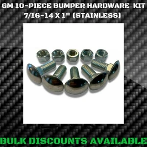 1970-1980 Monte Carlo Front Rear Chrome BUMPER BOLTS NUTS 7/16" STAINLESS OEM GM - Foto 1 di 2