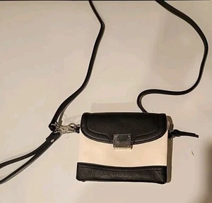 Charming Charlie Crossbody Clutch Wristlet Bag Small Purse Womens Black White - Picture 1 of 11