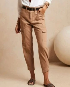NWT Banana Republic Utility Cargo Pant in Iced Latte Brown Sz 4P Petite New $100 - Picture 1 of 9