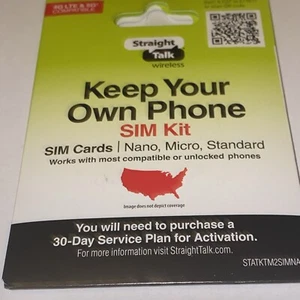 X2 Bring Your Phone To Straight Talk Nano IPhone New Sim Cards  Activation Two - Picture 1 of 3