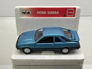 POLISTIL S204 FORD SIERRA XR4i -BLUE MET. 1:25- GOOD ON STYROFOAM STAND - Picture 1 of 6