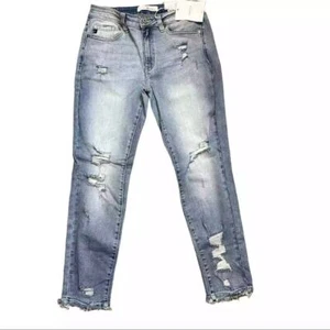Kancan Women’s Jeans NWT Sz 9/28 Mid Rise Ankle Skinny Distressed - Picture 1 of 12