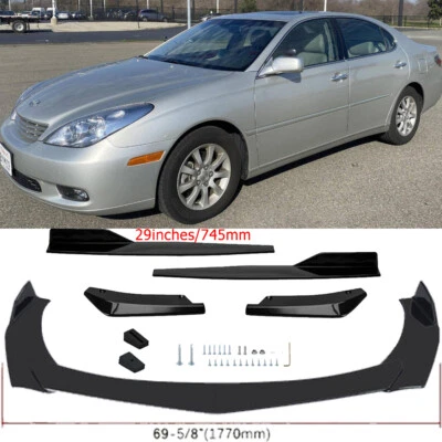 For Lexus ES250 ES300 ES350 Front Bumper Lip 29"Side Skirt Rear Bumper Lip Black Foto 1 de 4