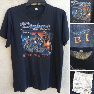Camiseta De Colección Daytona Beach Bike Semana 84 Emblema 3D Talla XL 80s 1980s Foto 1 de 4