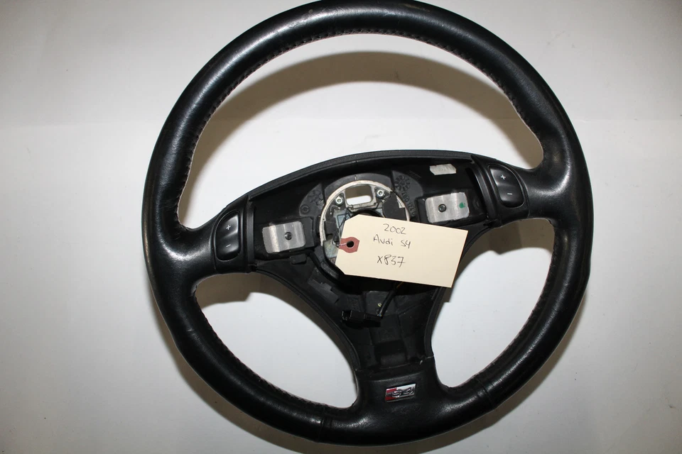 2000-2002 AUDI S4 BLACK LEATHER STEERING WHEEL X837 - Image 1 of 4