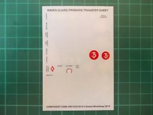 Warhammer 40K - Raven Guard Primaris Transfer sheet - 40k bits - Picture 1 of 1