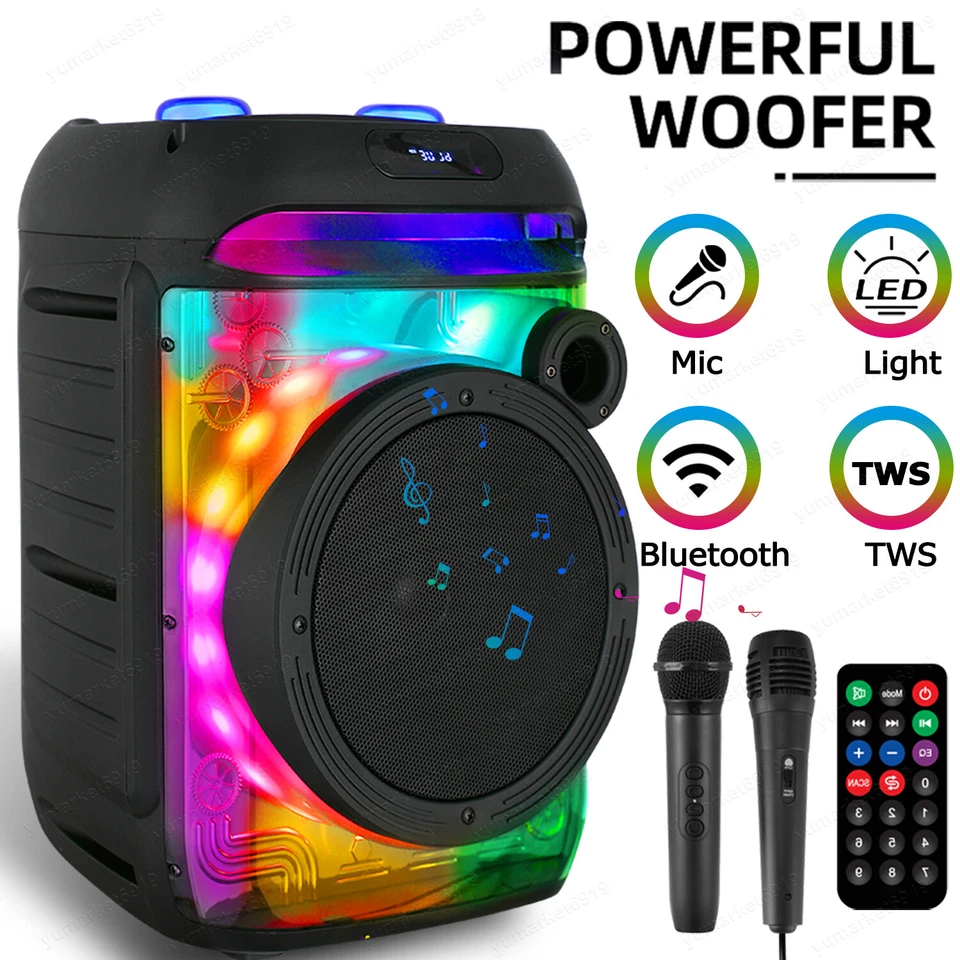 Tragbarer Subwoofer Bluetooth Lautsprecher schwerer Bass Soundsystem Party AUX FM - Bild 1 von 4