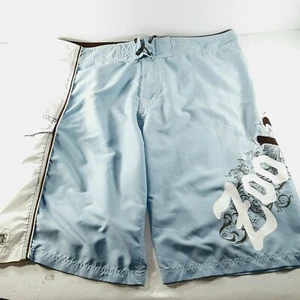 Pantalones cortos de tabla con baúles de baño Zoo York para hombre talla 38 abridor de botellas azul claro marrón - Imagen 1 de 12