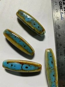 Turquoise Blue Antiqued Raku Porcelain Ceramic Beads***U PICK*** 6mm to 40mm - Picture 1 of 105
