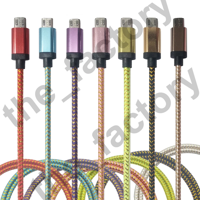 1M Micro USB Gold Braid Fast Charge Rope Sync Data Cable for Android Samsung LG - Image 1 of 1