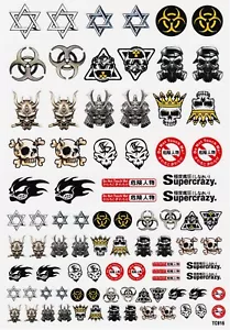 Skulls and Symbols Decal Sheet A4 for 1:10 RC car truck or crawler - Picture 1 of 2