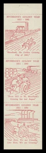 1961, RIVERBANK, CALIFORNIA'S GOLDEN YEAR BOOKLET PANE - RED ON WHITE, DULL GUM - Picture 1 of 2